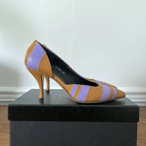 > DRIES VAN NOTEN < Camel + Lilac Heels NIB *Sz. 40 (US 9.5)*
